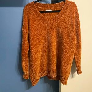 Pink Lily Without a doubt Brown chenille sweater